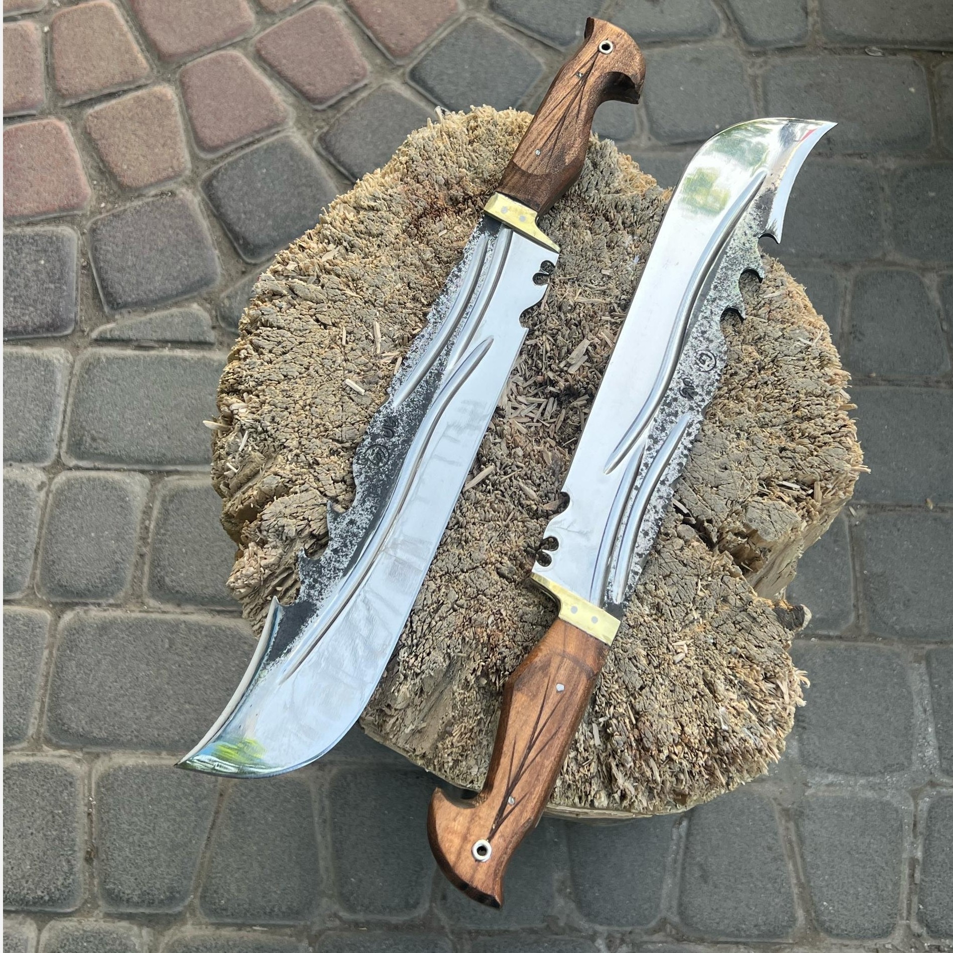 چاقو باغبانی براق رضا زنجانی دستساز با غلاف