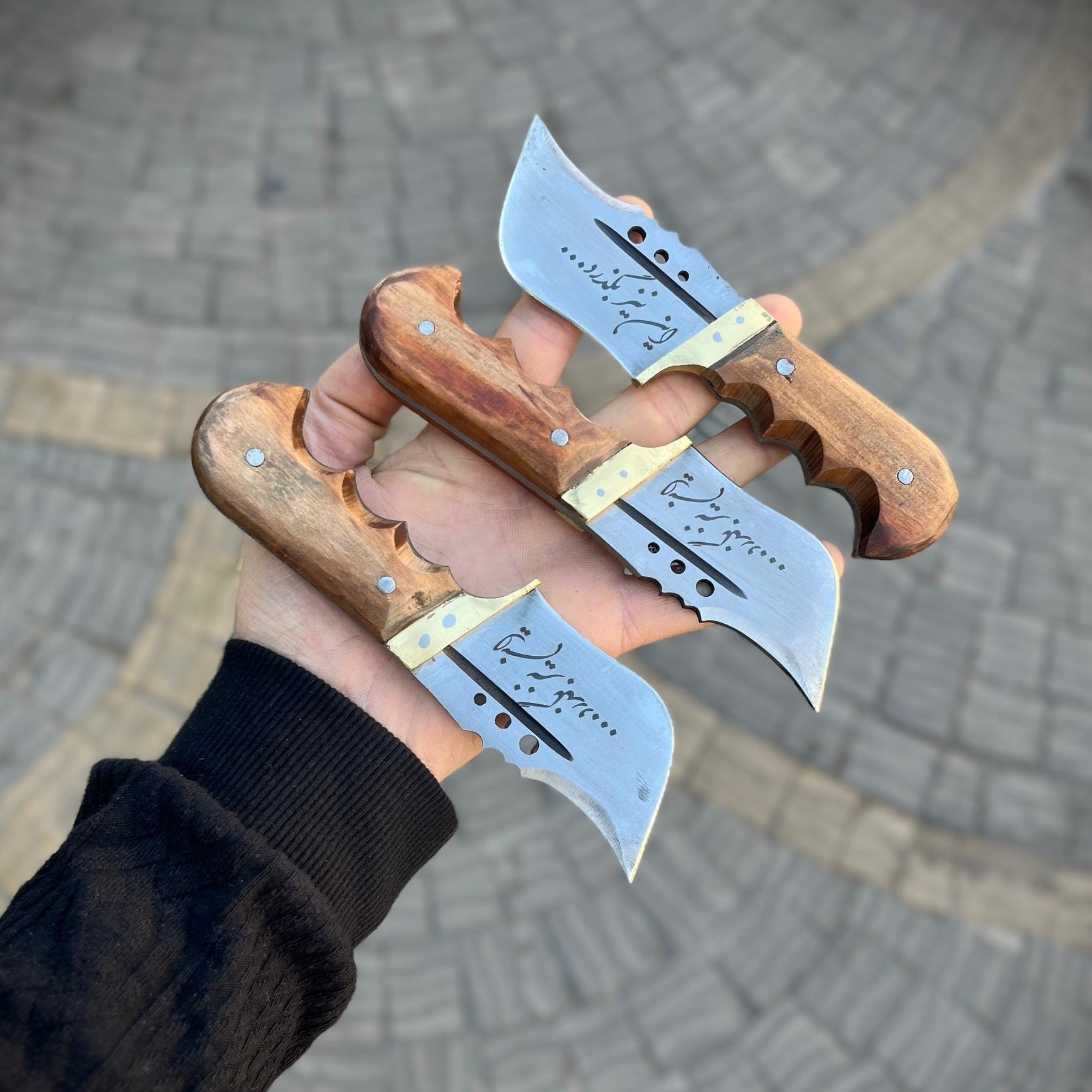 چاقو پوست کنی زنجان پنجه دار چوبی با غلاف