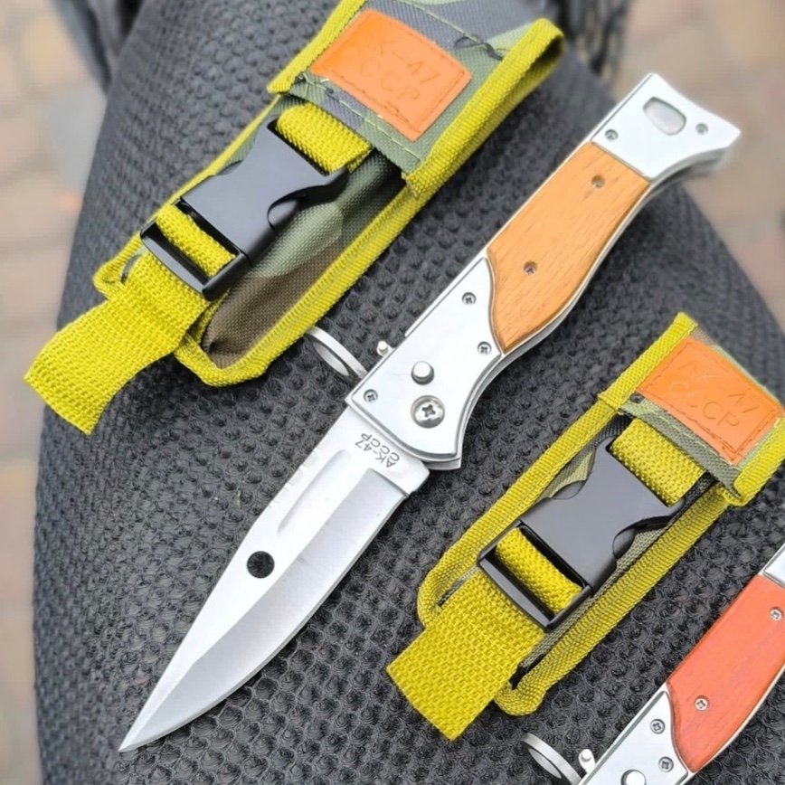 چاقو ضامن فشاری AK47 طول 28 سانت