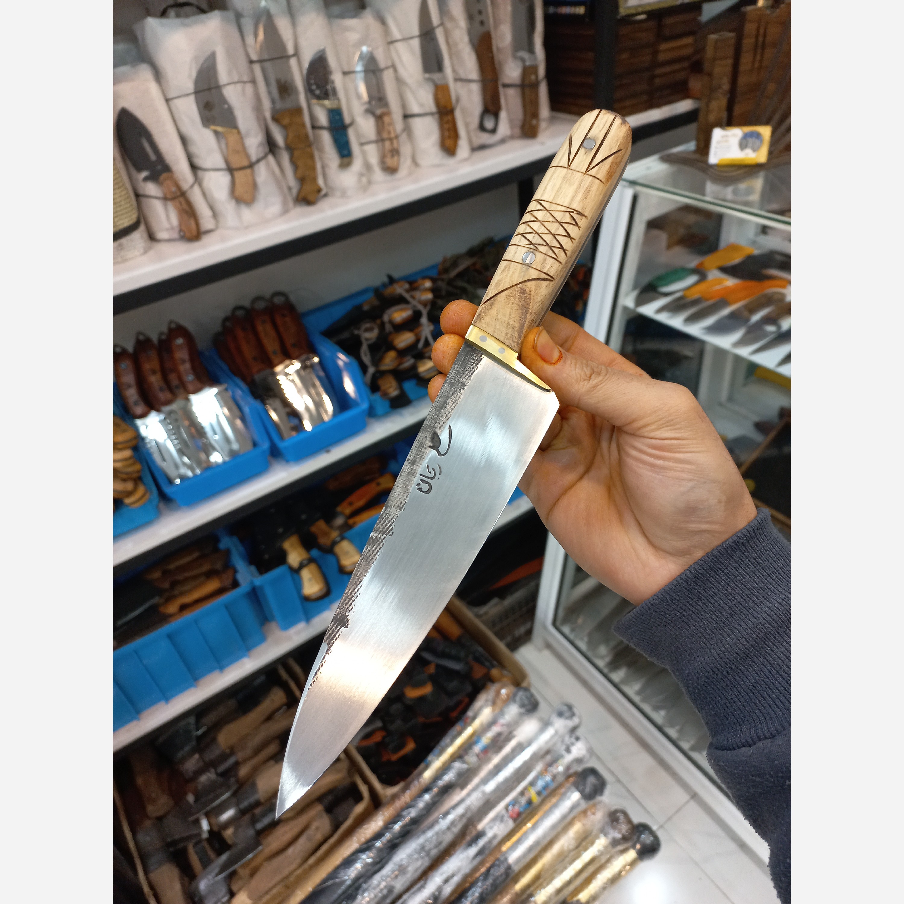 چاقو راسته سلاخی فولاد علی زنجان(ست 2عددی)