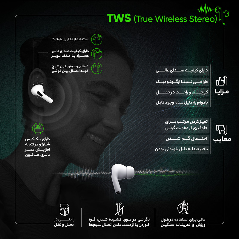 هدفون بی سیم مدل TWS F9-5 V 5.1
